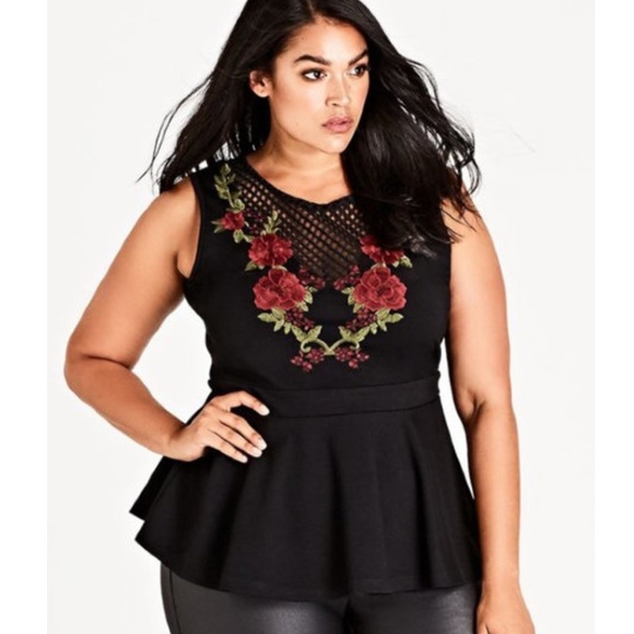 City Chic Tops - NWT City Chic Top Rose Devotion M/18W